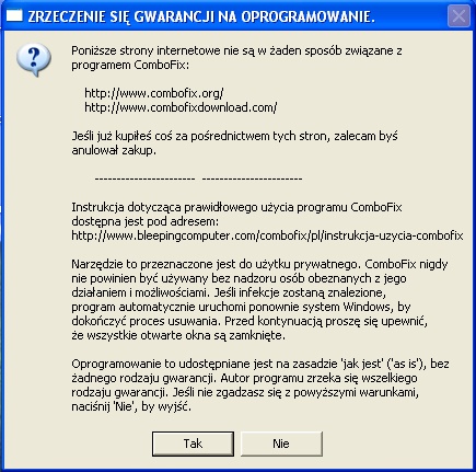 Zrzeczenie się gwarancji na oprogramowanie