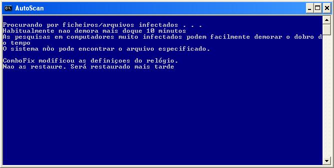 ComboFix está varrendo seu computador por infecções