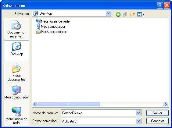 Fazendo download do ComboFix para o Desktop