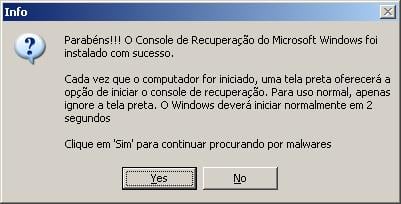 ComboFix Finalizado Console de Recuperação