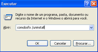 Janela Executar on Windows XP