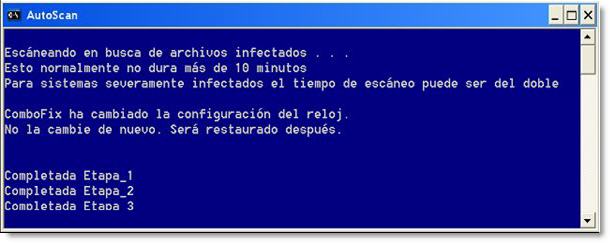 Stages of the ComboFix AutoScan