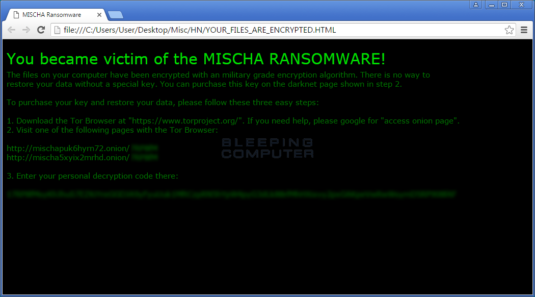 Mischa Ransomware