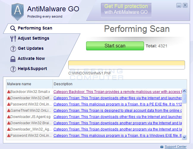 Remove Antimalware Go Program