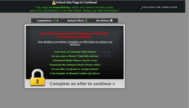 Complete an Offer to Continue Screen Locker