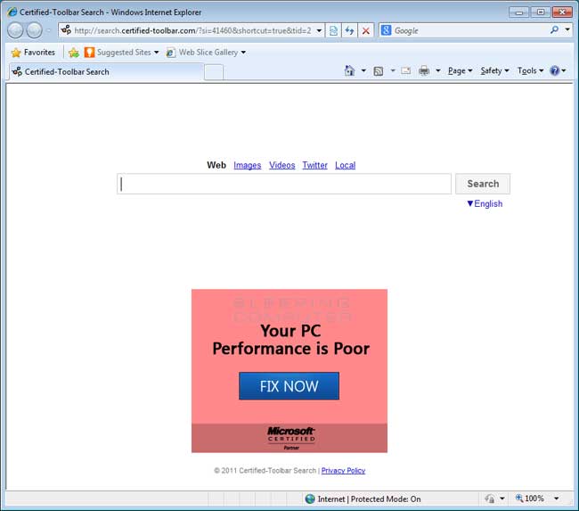 Search.certified-toolbar.com Browser Hijack