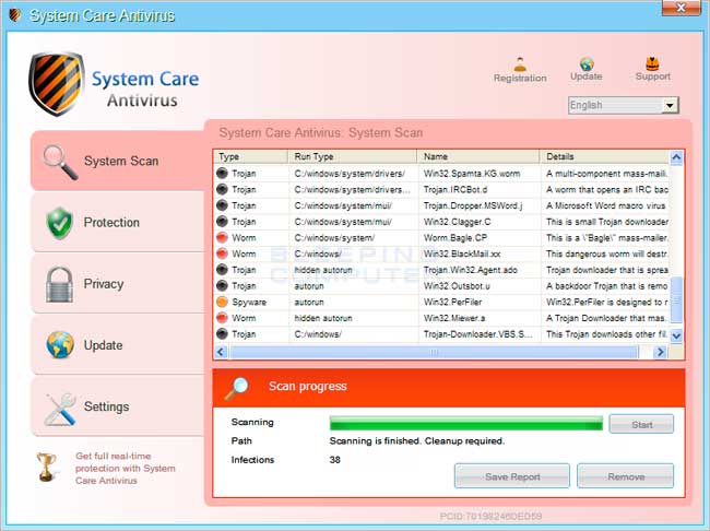 System Care Antivirus screen shot