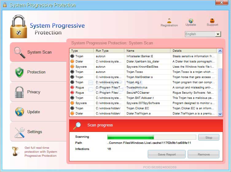 System Progressive Protection screen shot