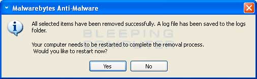 MalwareBytes Scan Results
