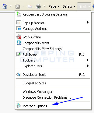 Internet Explorer Tools Menu