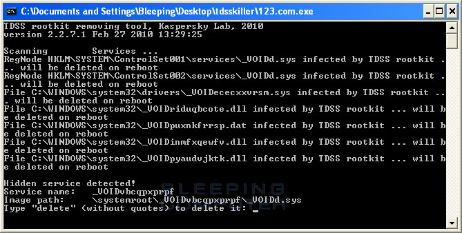 TDSSKiller screen