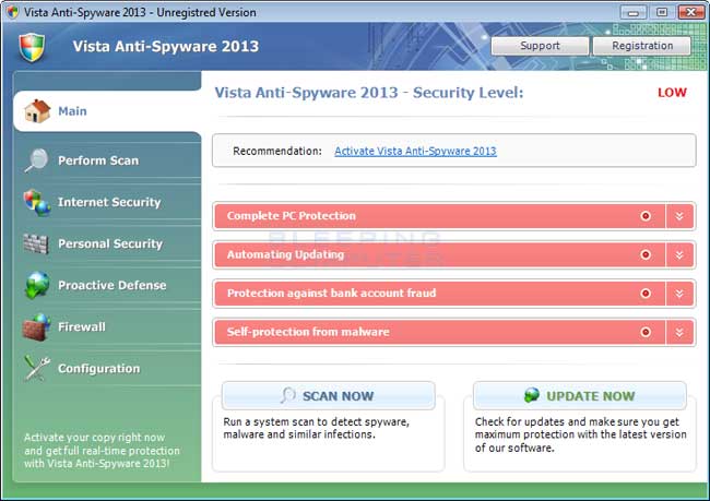Vista Anti-Spyware 2013 screen shot