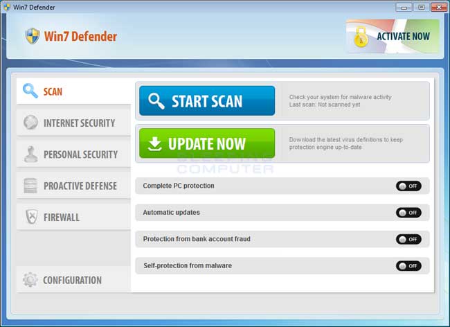 Win 7 Defender screen shot