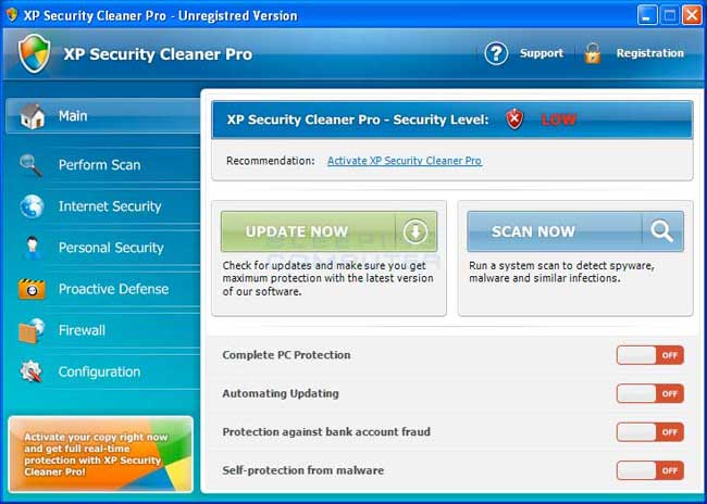 XP Security Cleaner Pro screen shot