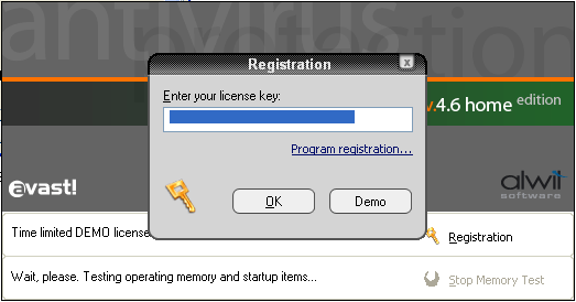 avast registration key
