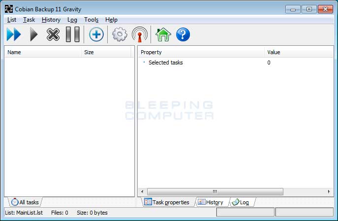Screenshot of Cobian Backup 11 Gravity