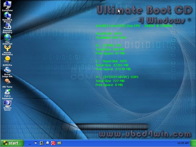 UBCD4Win Desktop