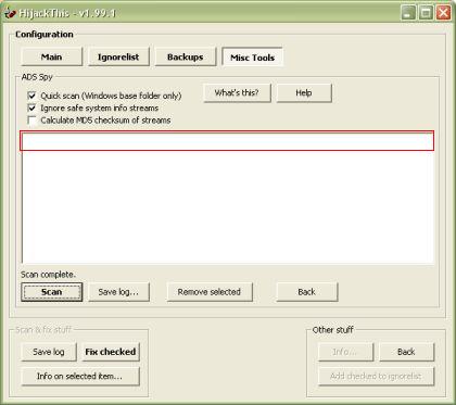 Figuur 11: Lijst van Alternate Data Streams