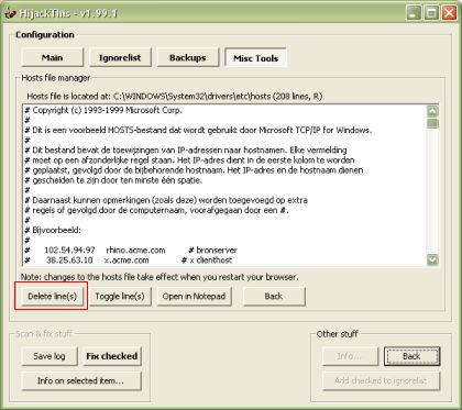 Figuur 9: Hosts File Manager
