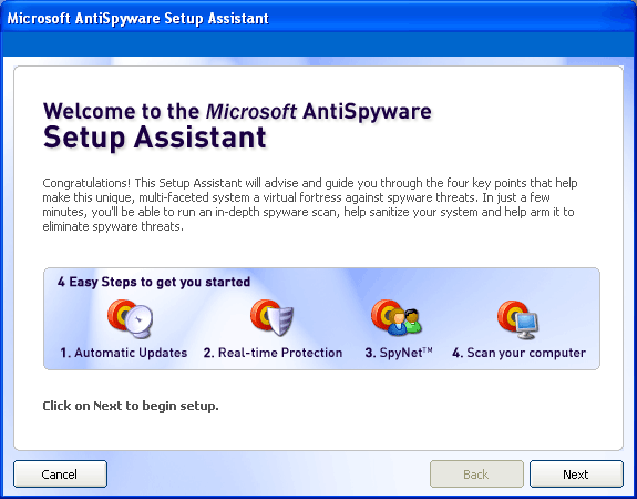 Microsoft AntiSpyware Setup
