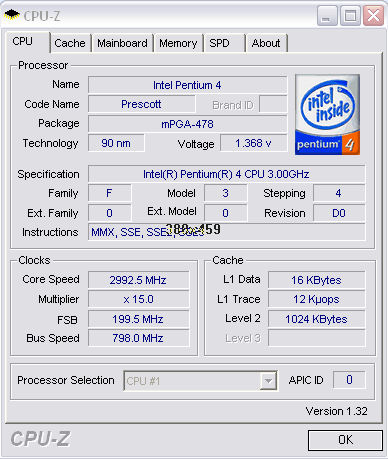 CPU-Z first screen