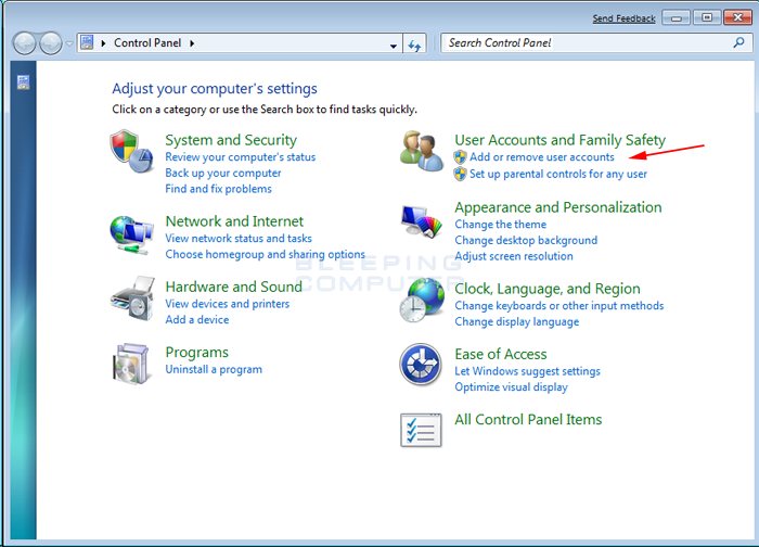 Figure 1. Windows 7 Control Panel