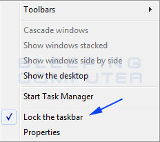 Windows 8 Taskbar Menu