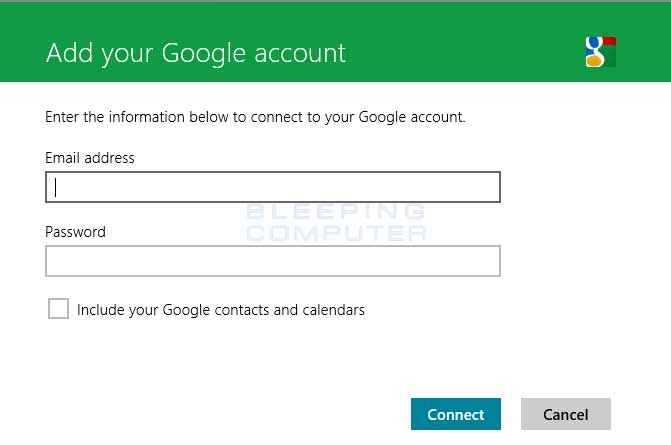 Google account prompt