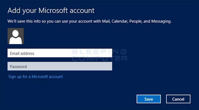 Microsoft Account prompt