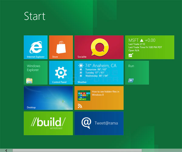 Windows 8 Start Screen