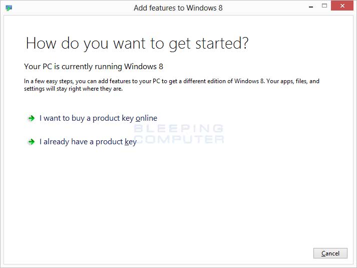 Add Features to Windows 8 Screen