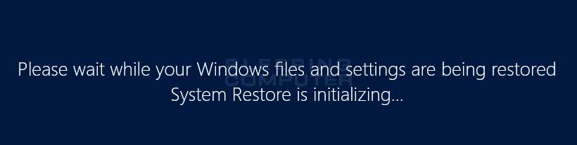 System Restore is restoring a restore point