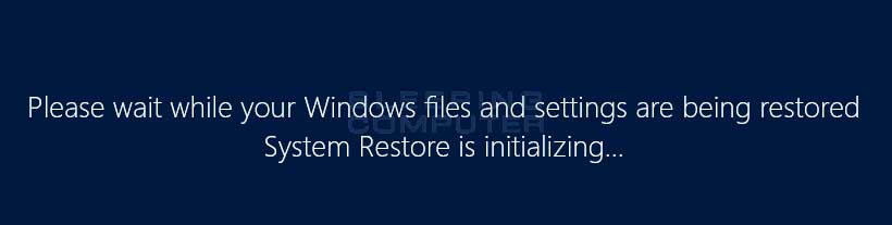 System Restore is restoring a restore point