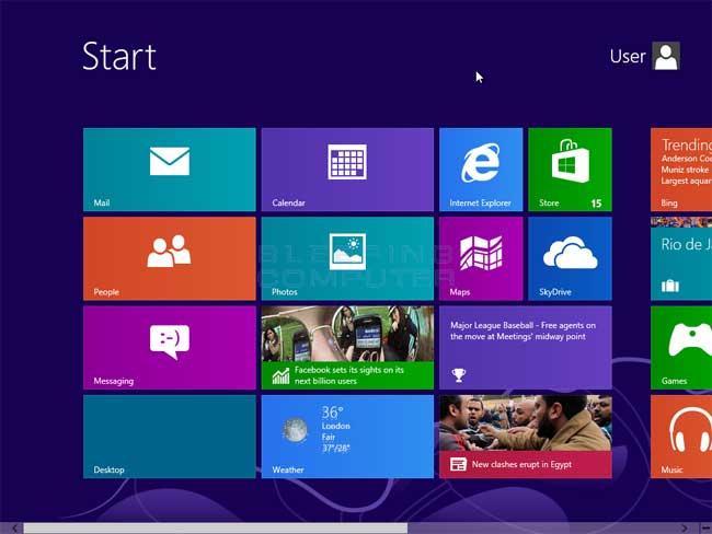 Windows 8 Start Screen