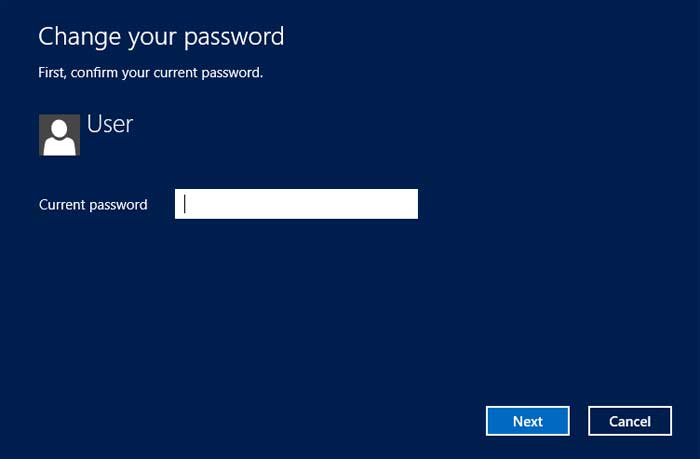current password
