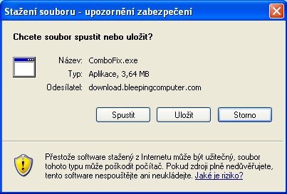 VÃ½zva ke staÅ¾enÃ­ ComboFixu