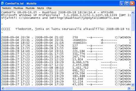 ComboFixin lokitiedosto