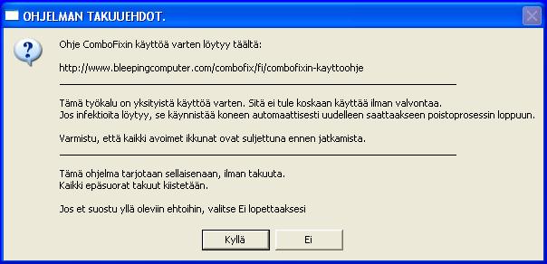ComboFixin takuuehdot