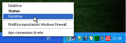 Repair Internet connection via Tray Icon