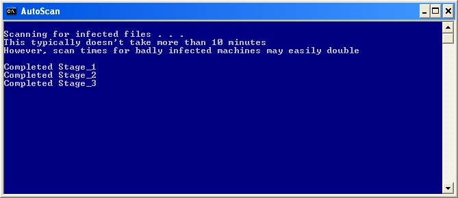 Stages of the ComboFix AutoScan