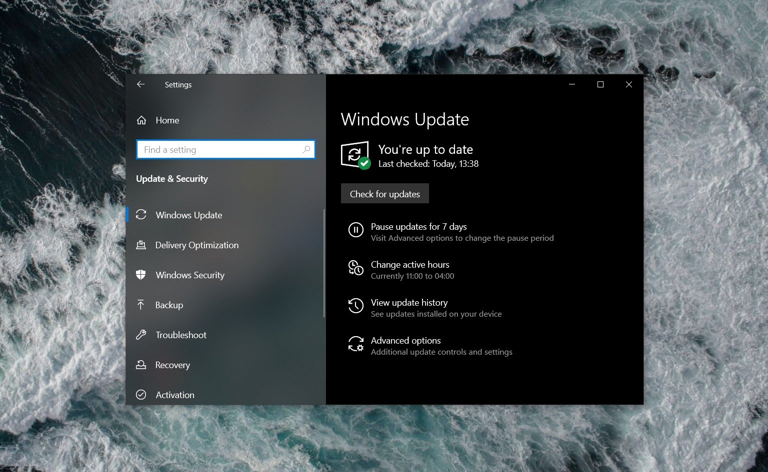 Updates on windows 10