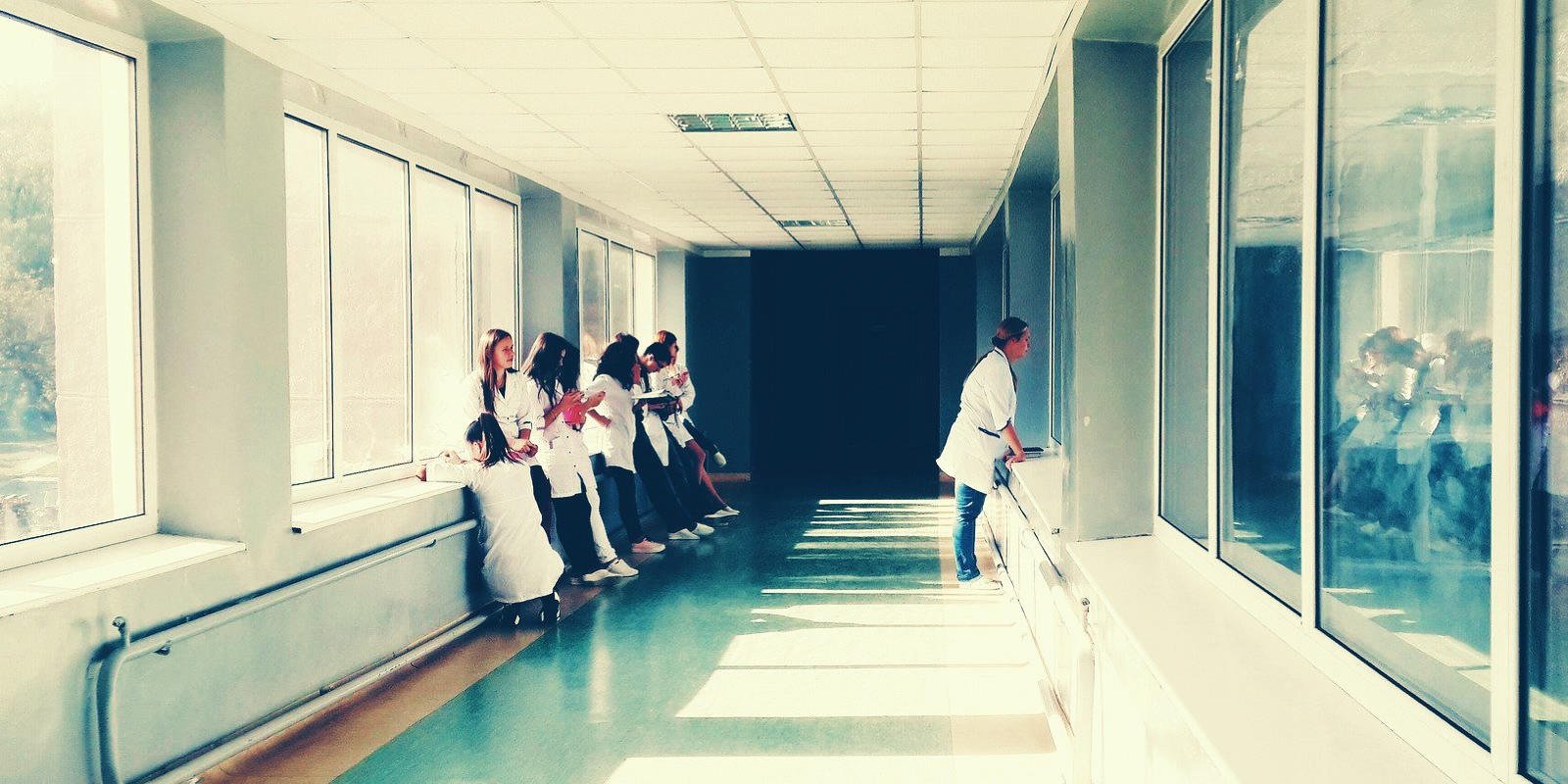 Hospital workers waiting around