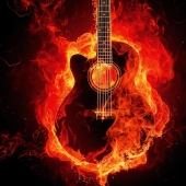 Guitar on Fire