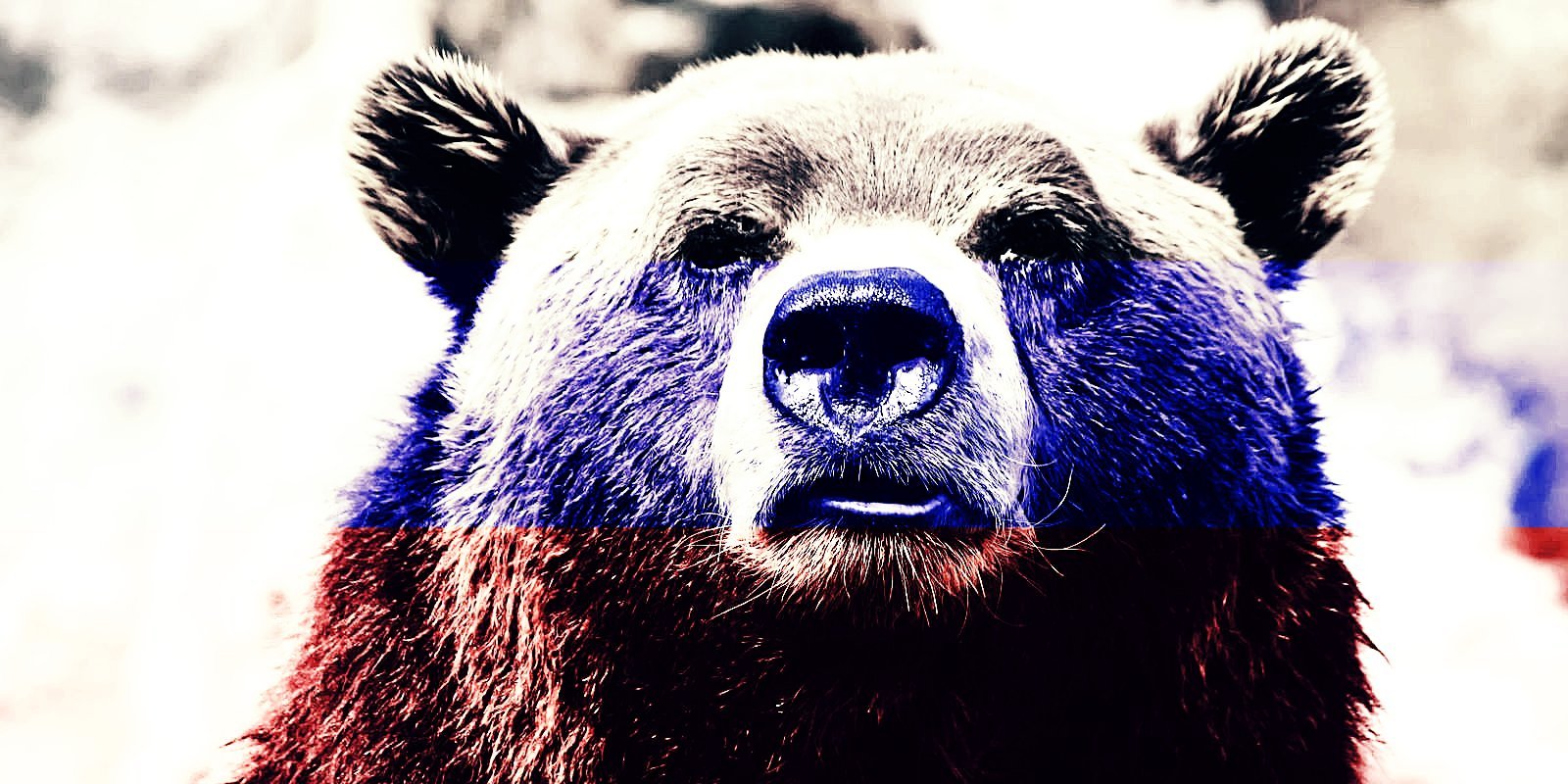 Bear with superimposed Russian flag