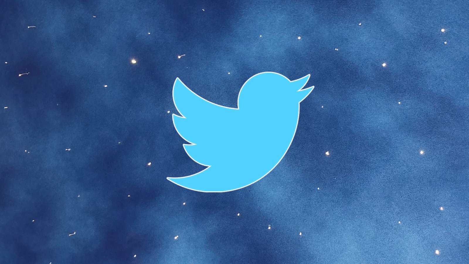 Twitter logo on a starry background
