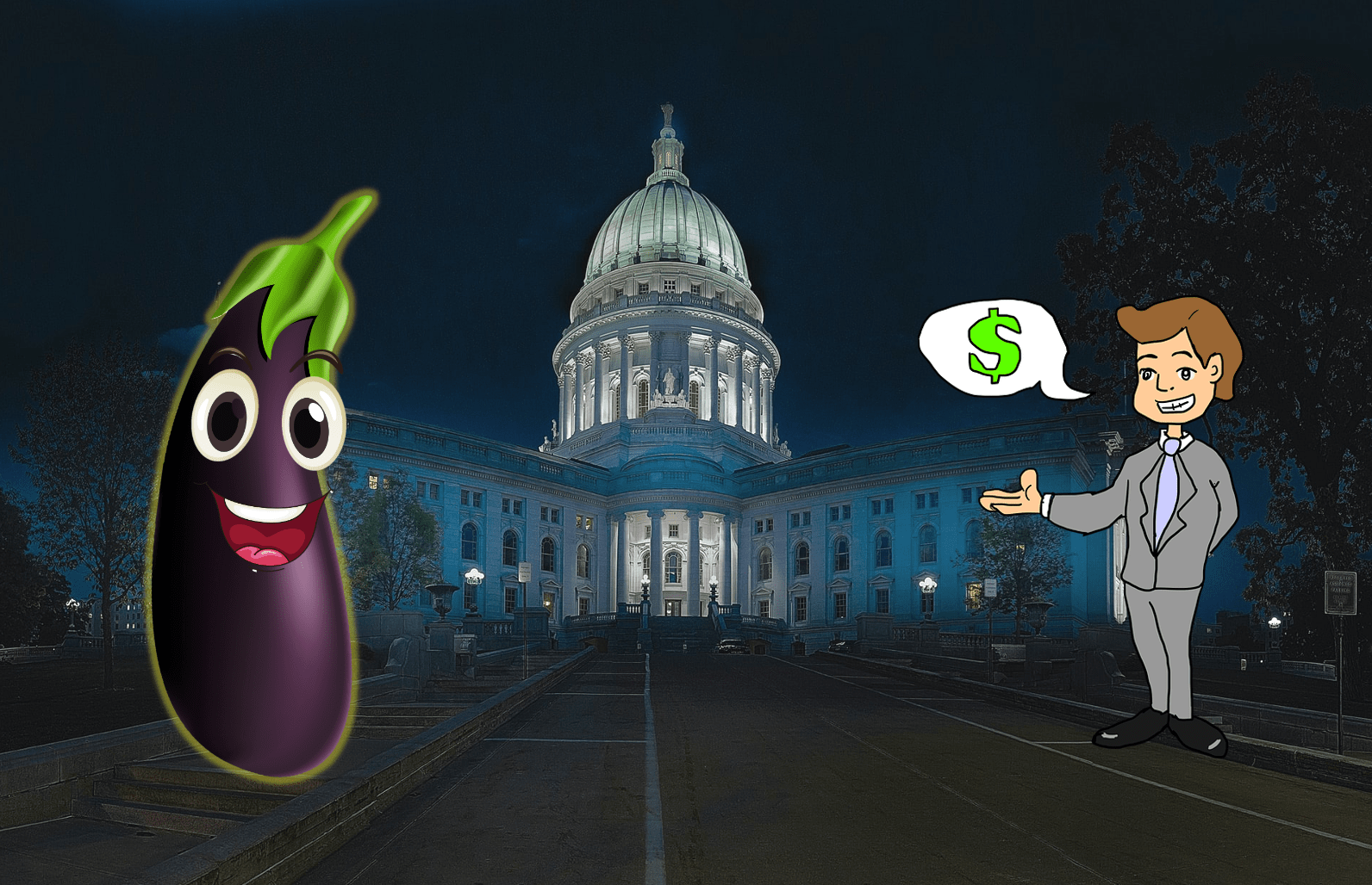 capitol building and eggplant