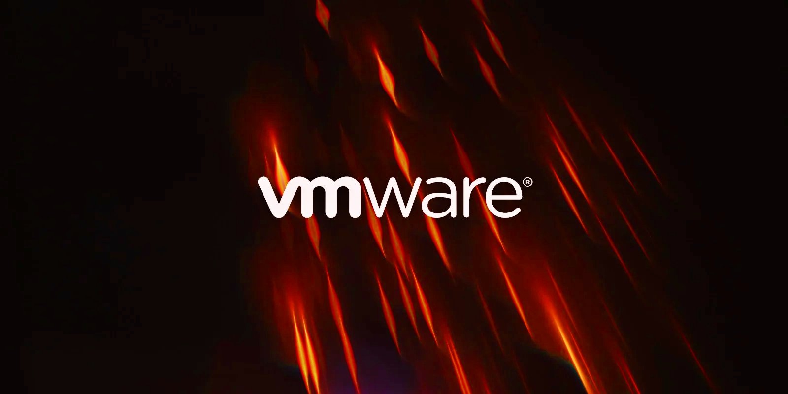 VMware logo in flames