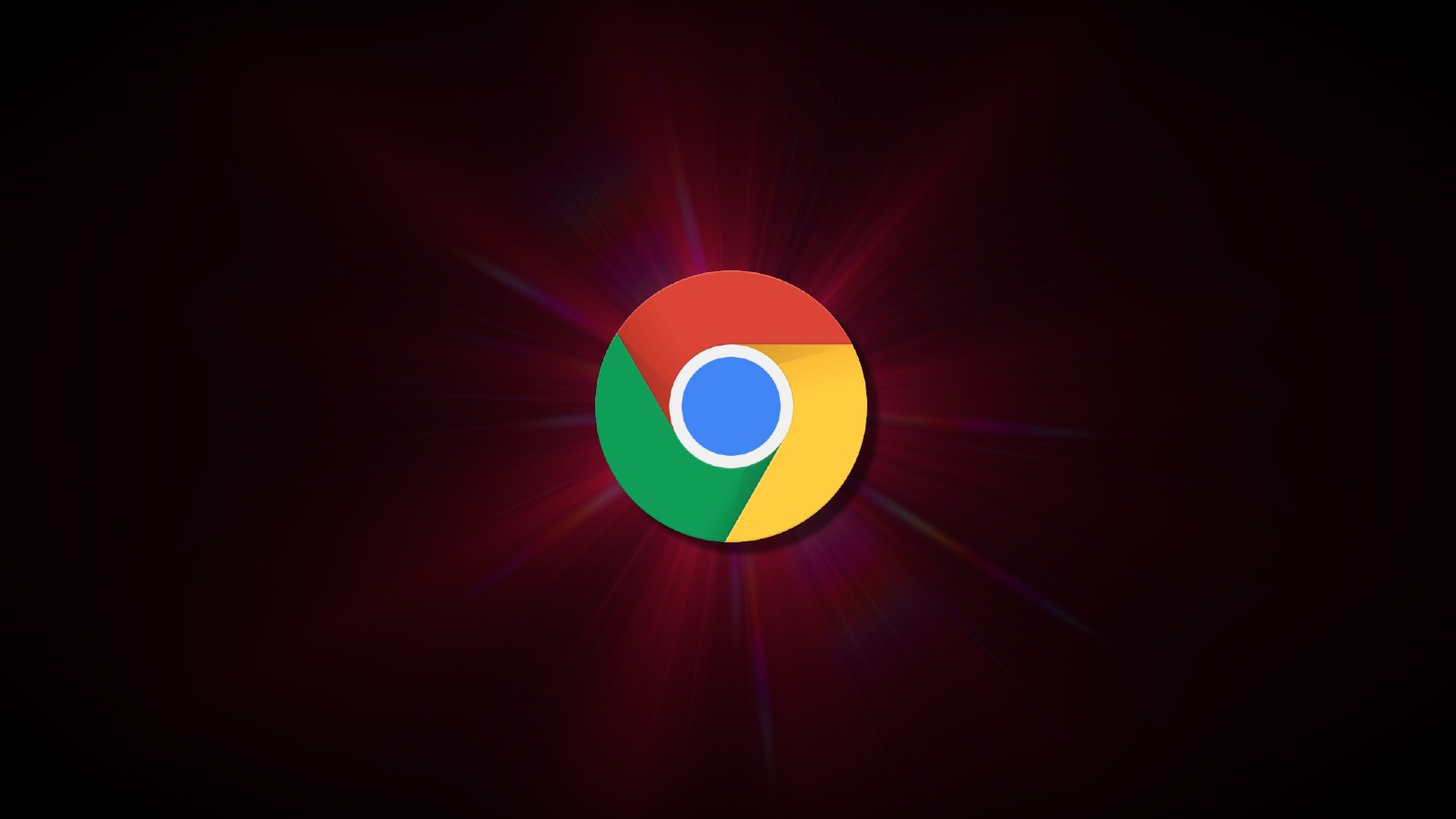 Google Chrome logo on a red background