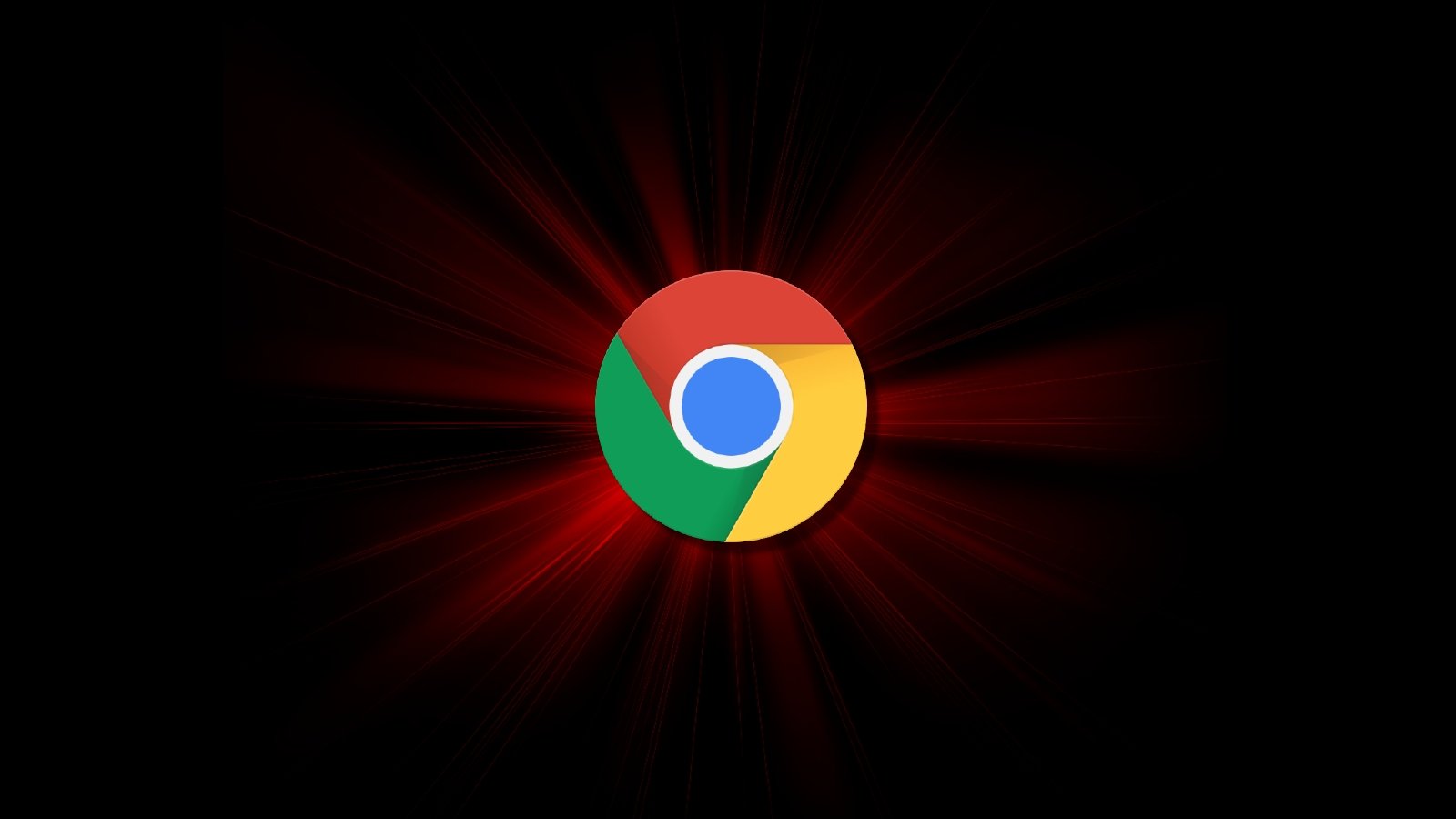 Logotipo de Google Chrome en un estallido rojo