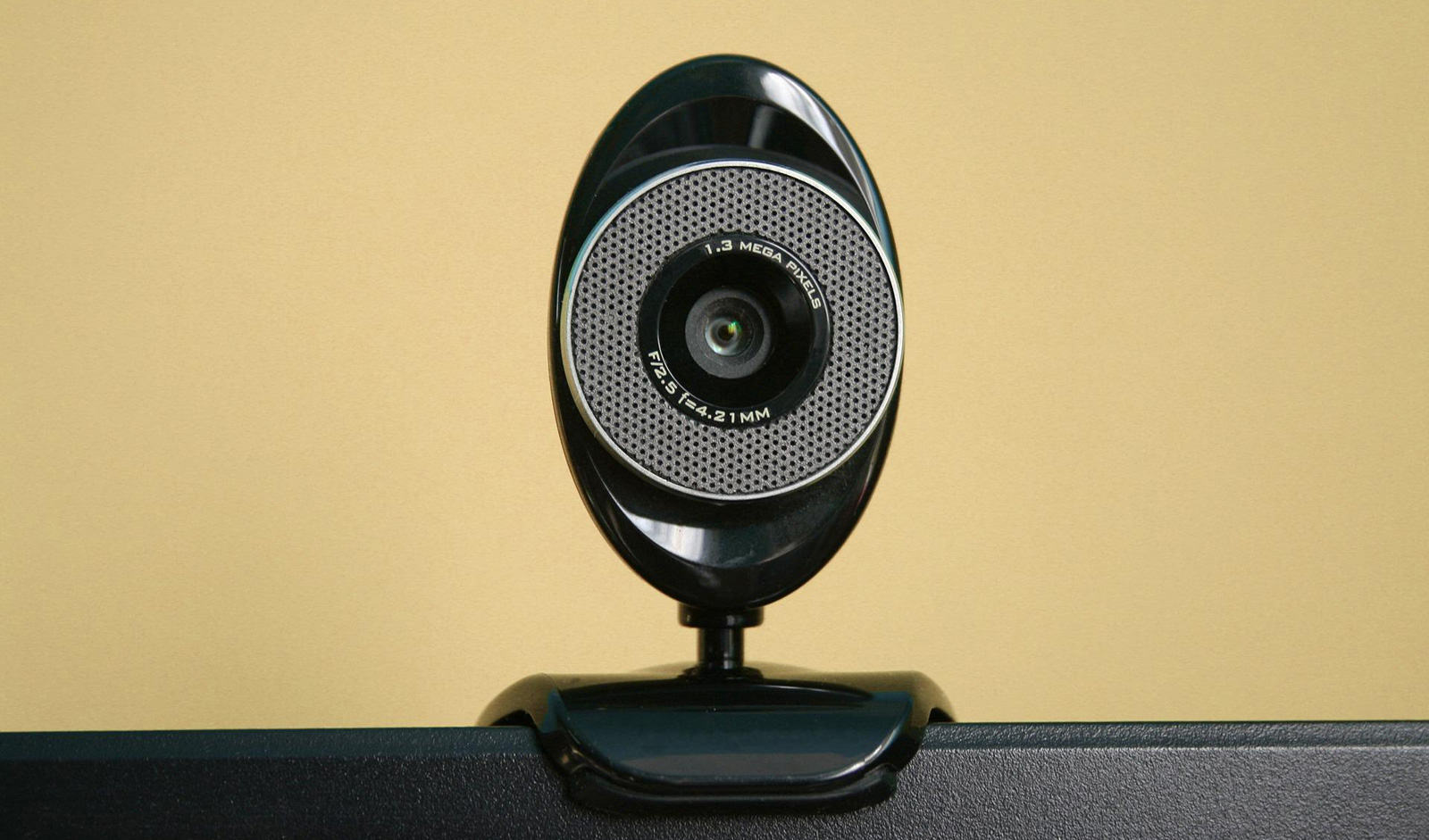 Webcam with a yellow background